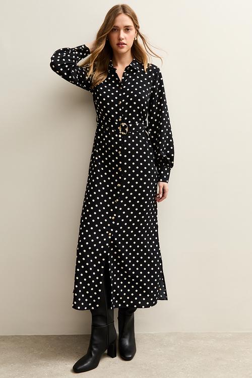 Jill spot shirt - black