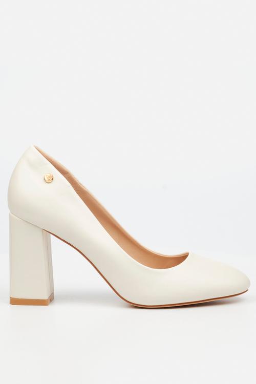 Nell 1 pump block heel  - white