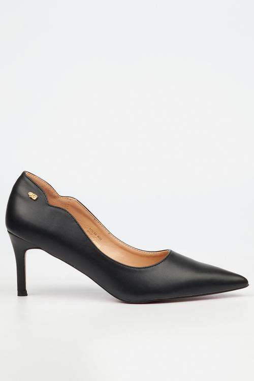 Nola 6 scallow low heel - black