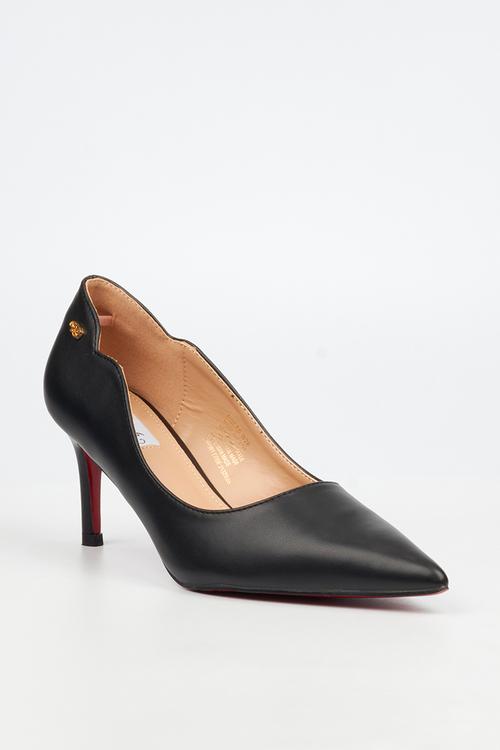Nola 6 scallow low heel - black