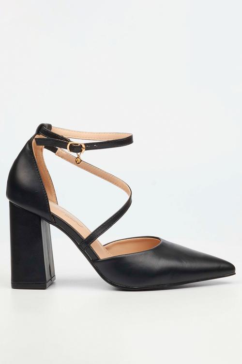 Novi 2 crossover block heel - black