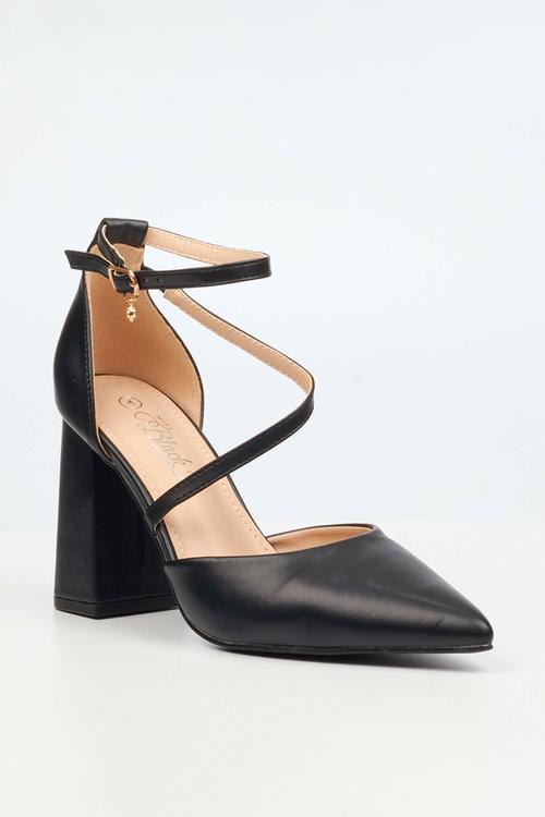 Novi 2 crossover block heel - black