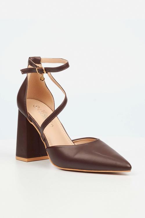 Novi 2 penny moc chunky block heel - chocolate