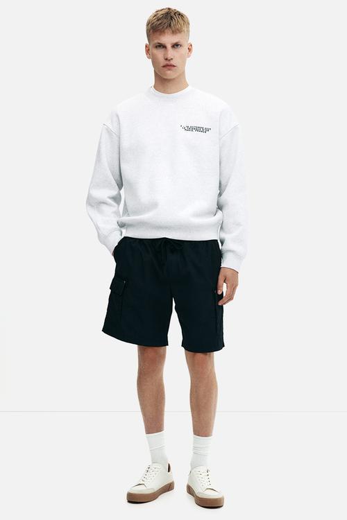 Regular fit printed sweatshirt - grey marl paris france