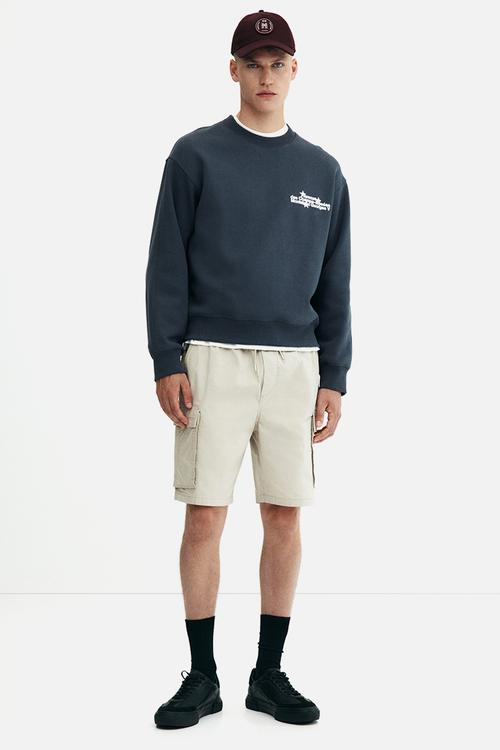 Regular fit printed sweatshirt - steel blue avenue