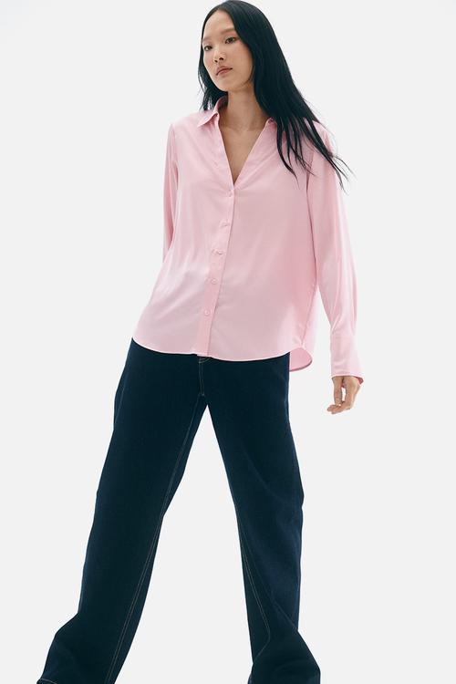 V-neck blouse - light pink