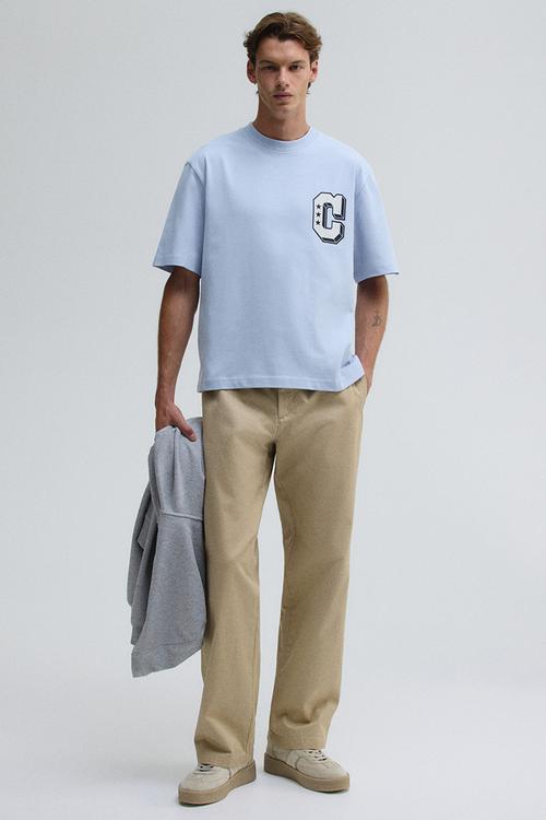 Regular fit printed t-shirt - light blue