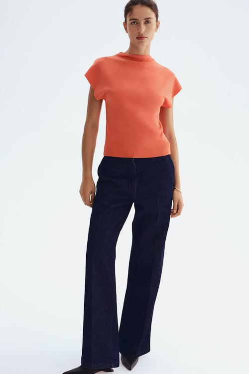Cap-sleeved top - orange
