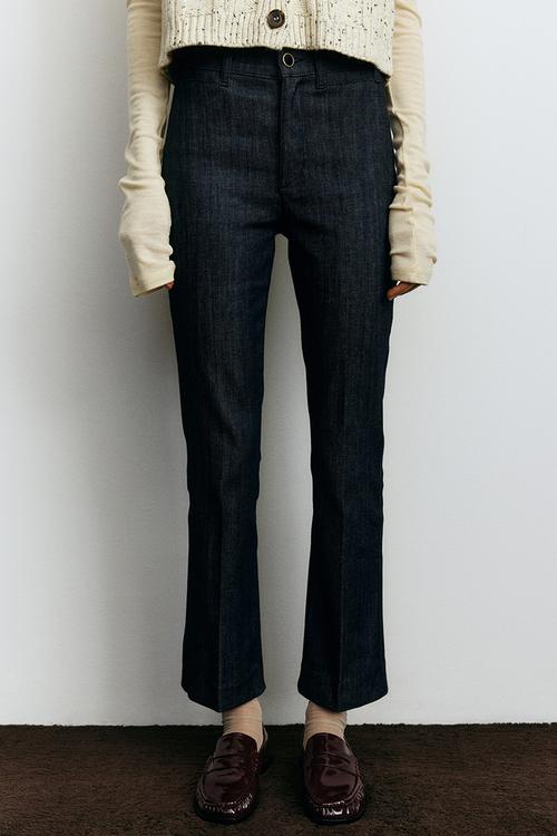 Flared high ankle jeans - dark denim blue