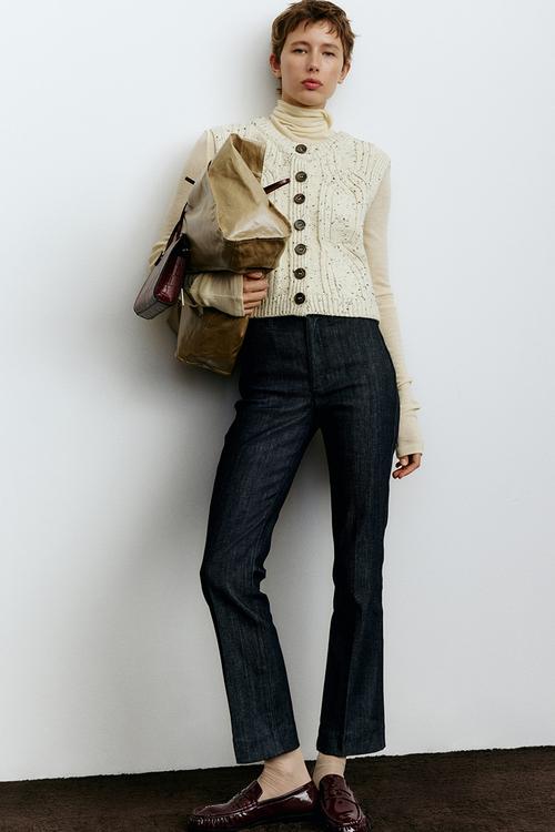 Flared high ankle jeans - dark denim blue