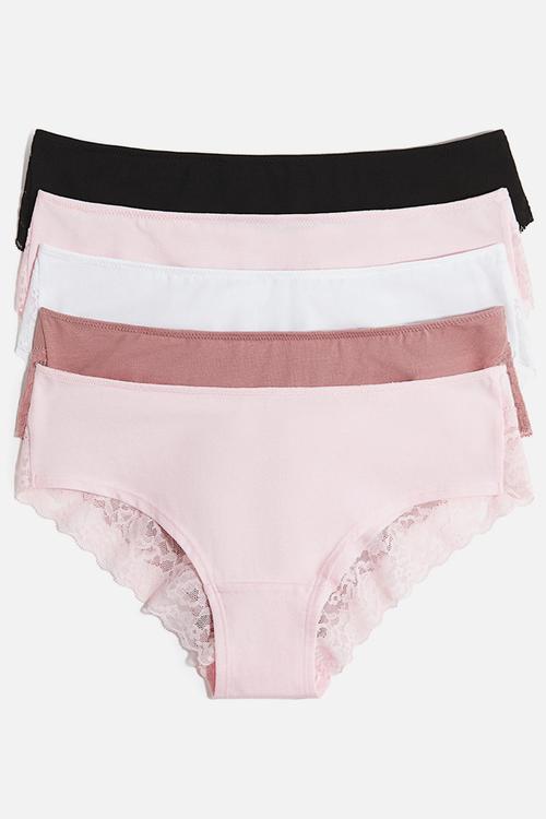 5-Pack hipster briefs - pink/white/black
