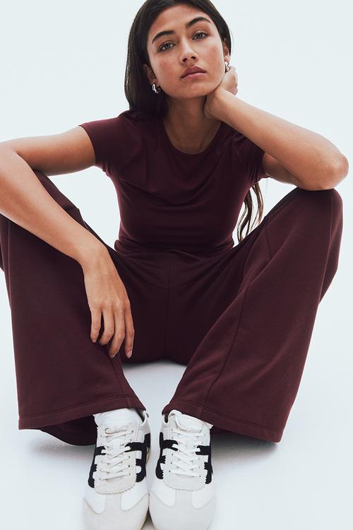 Wide joggers - burgundy