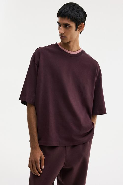 Oversized fit T-shirt - plum