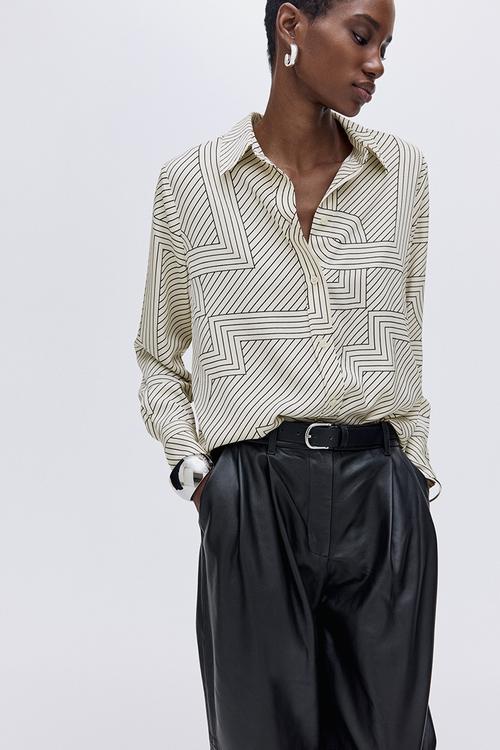 Shirt - cream/patterned