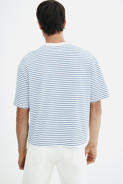 Loose fit t-shirt - blue striped