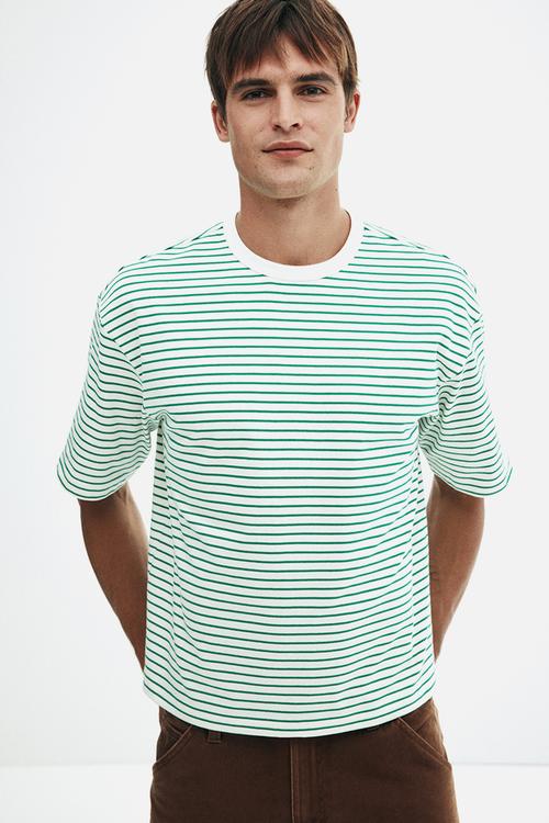 Loose fit t-shirt - green striped