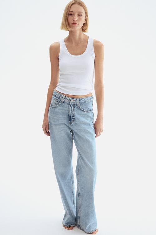 Wide high jeans - light denim blue