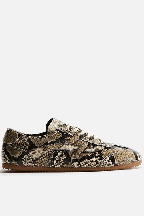Trainers - beige snakeskin pattern