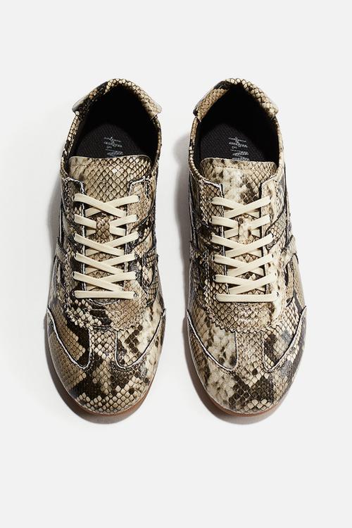 Trainers - beige snakeskin pattern