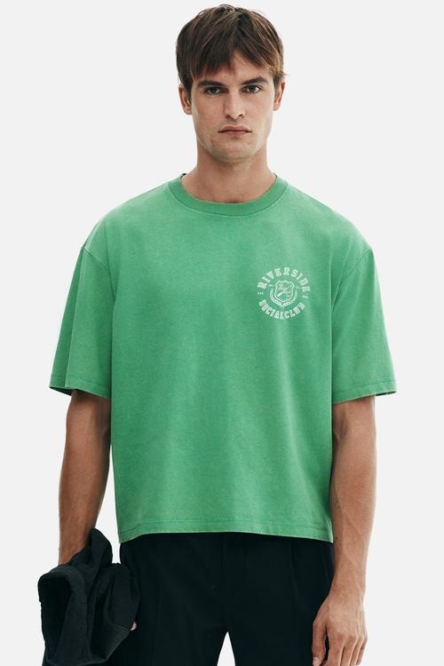 Loose fit printed t-shirt - green riverside