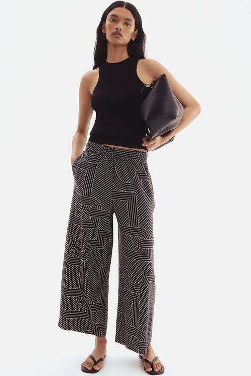 Viscose culottes - black patterned