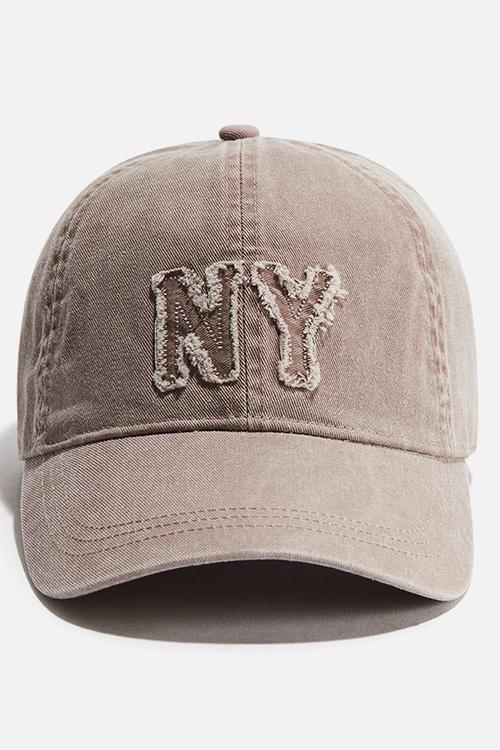 Appliquéd cotton cap - dusty pink/ny