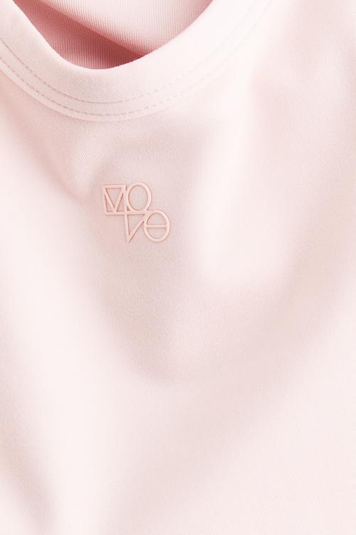 Integral-bra sports strappy top with softmove™ - soft pink