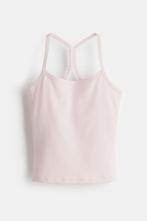 Integral-bra sports strappy top with softmove™ - soft pink