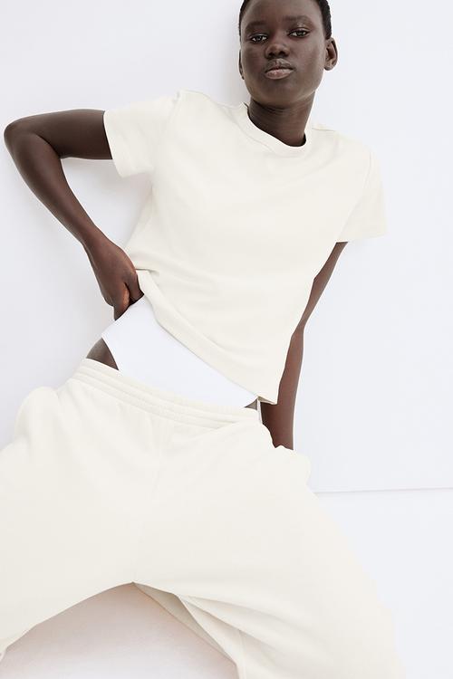 Cotton T-shirt - light beige
