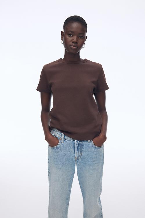 Cotton T-shirt - dark brown 