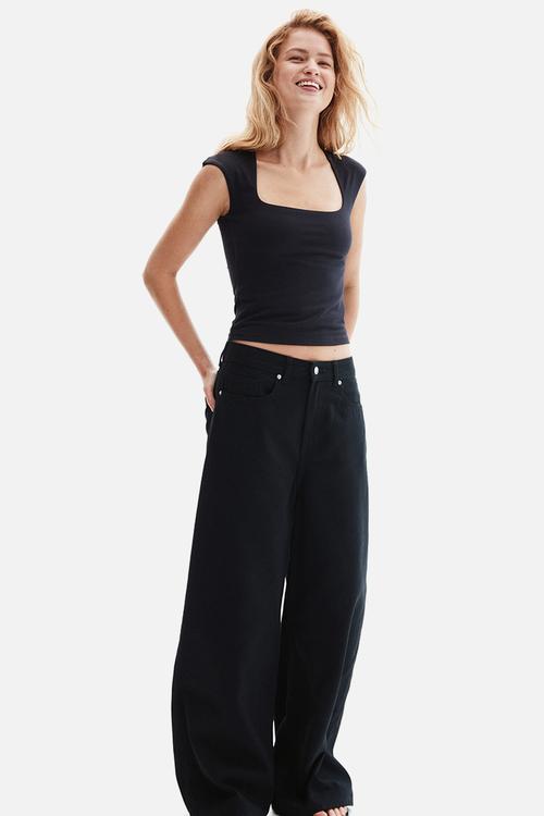 Soft jersey top - black