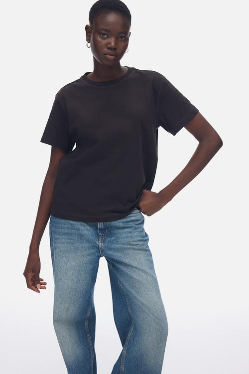 Oversized cotton t-shirt - dark brown
