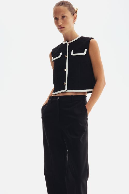 Bouclé waistcoat - black