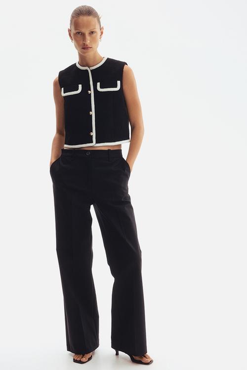 Bouclé waistcoat - black