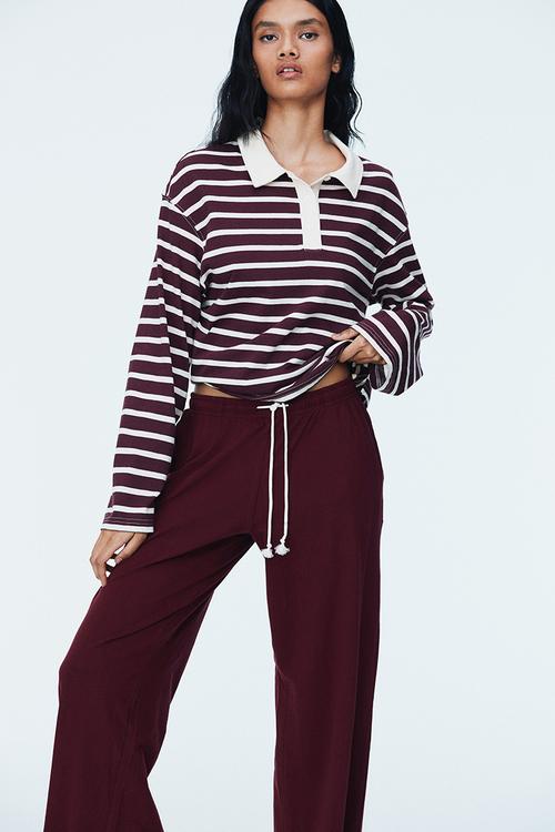 Wide joggers - burgundy