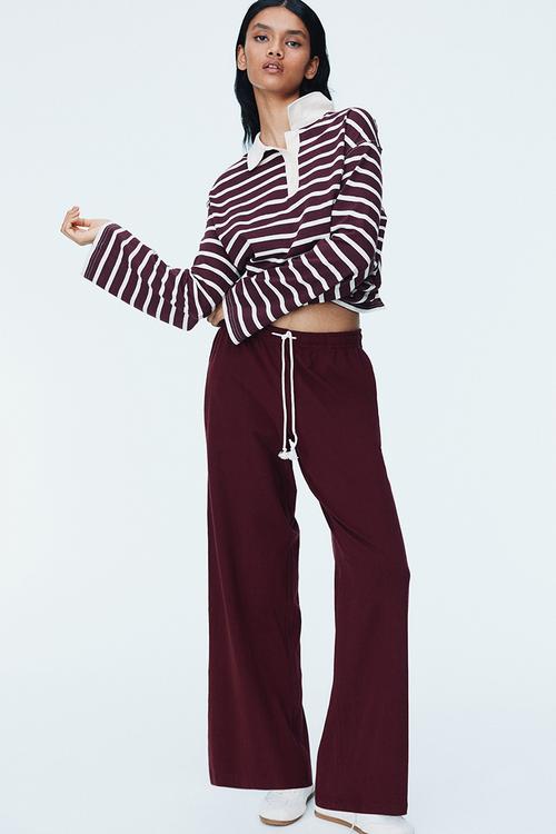 Wide joggers - burgundy