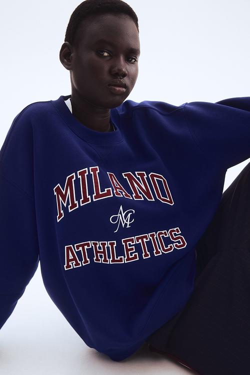 Text-motif sweatshirt - blue/milano