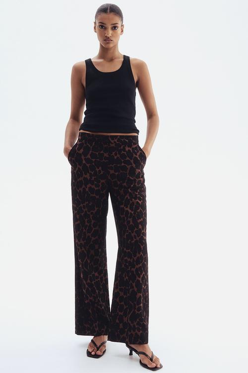 Tailored trousers - brown leopard print 