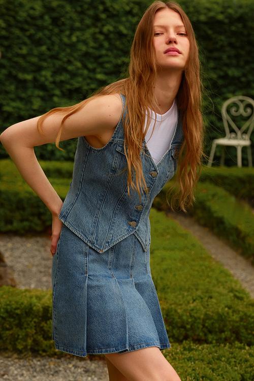 Denim waistcoat - denim blue