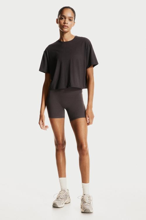 Boxy-style sports top with drymove™ - grey