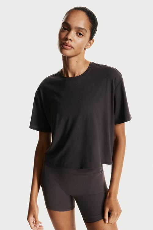 Boxy-style sports top with drymove™ - grey