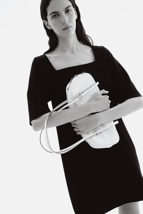 Twill shift dress - black
