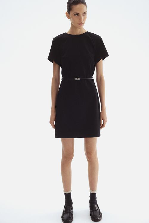 Belted dress - black