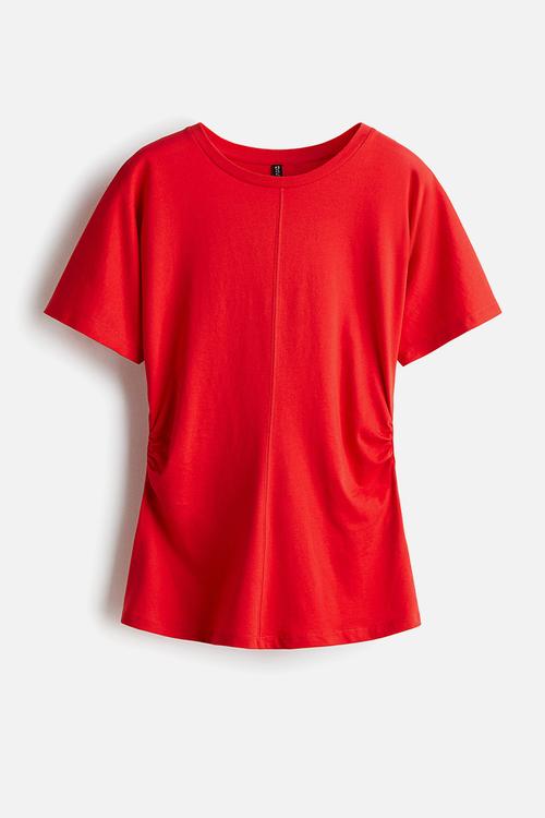 Ruched T-shirt - red