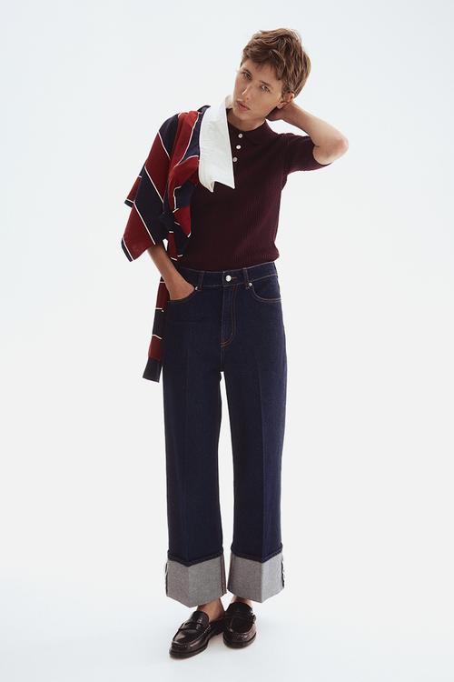Wide high ankle jeans - blue