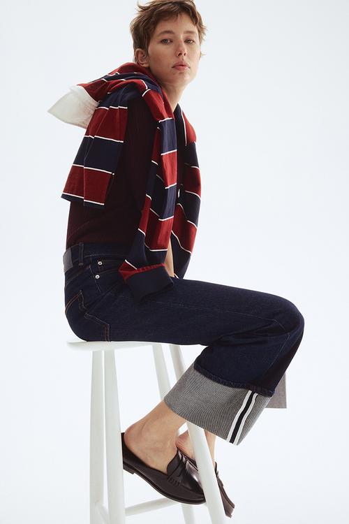 Wide high ankle jeans - blue