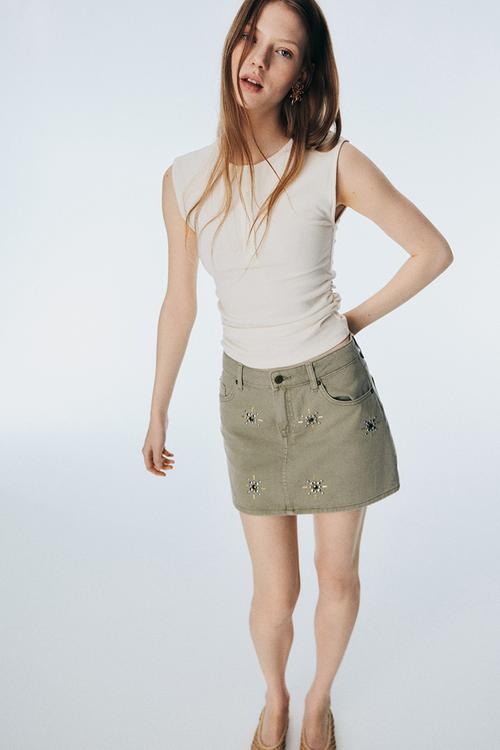 Draped vest top - cream