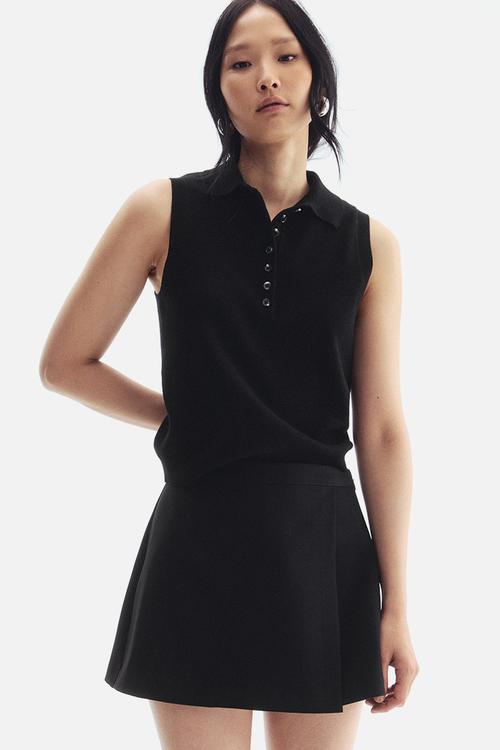 Wrap skort - black