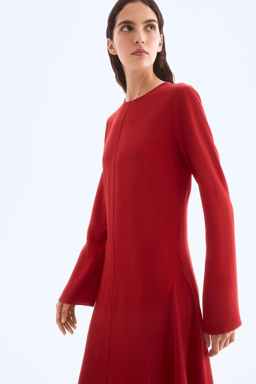 A-line dress - bright red