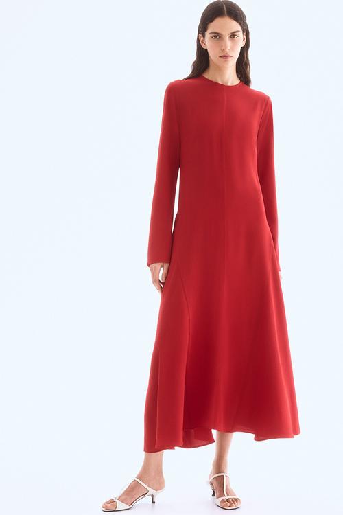A-line dress - bright red